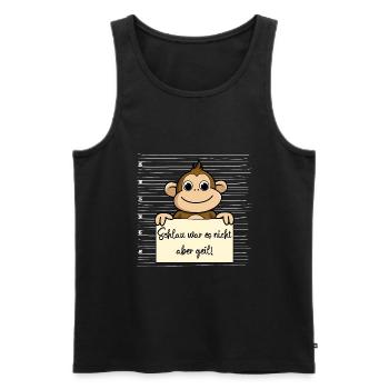 Affe lustiger Spruch humor Gefängnisbild - Männer Premium Bio Tank Top - Schwarz - Vorne - AI Model Male 178 light (178cm)