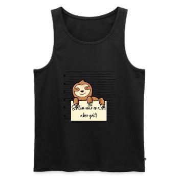 Faultier lustiger Spruch humor Gefängnisbild - Männer Premium Bio Tank Top - Schwarz - Vorne - Michal (187cm)