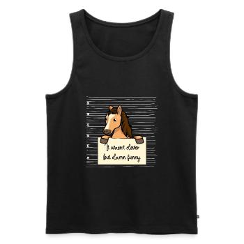 Pferd lustiger Spruch humor Gefängnisbild - Männer Premium Bio Tank Top - Schwarz - Vorne - Michal (187cm)