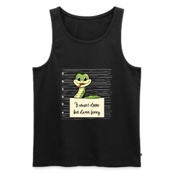 Schlange lustiger Spruch humor Gefängnisbild - Männer Premium Bio Tank Top - Schwarz - Vorne - Michal (187cm)