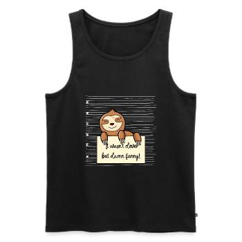 Faultier lustiger Spruch humor Gefängnisbild - Männer Premium Bio Tank Top - Schwarz - Vorne - Michal (187cm)