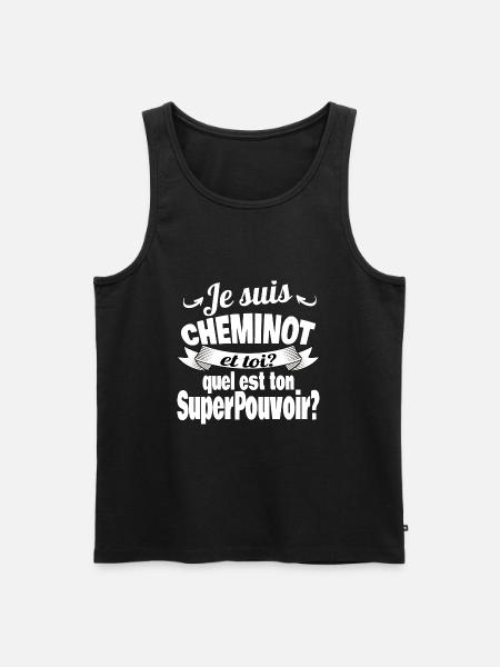je suis cheminot - Débardeur bio Premium Homme - noir
