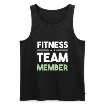 Fitness Team - Men's Premium Organic Tank Top - black - Front - Michal (187cm)