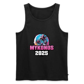 Mykonos 2025 Palmiers - Débardeur bio Premium Homme - noir - Devant - Michal (187cm)