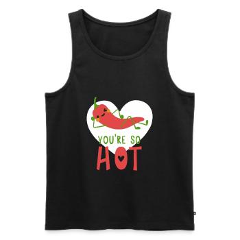Du bist so heiß Peperoni - Männer Premium Bio Tank Top - Schwarz - Vorne - AI Model Male 178 light (178cm)