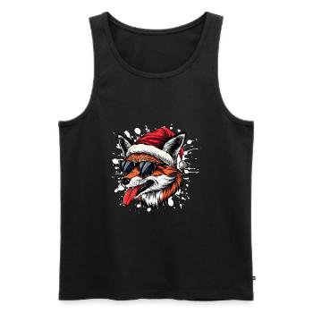 Fox Christmas Funny - Men's Premium Organic Tank Top - black - Front - AI Model Male 178 light (178cm)