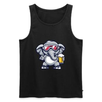 Elephant après-ski beer - Men's Premium Organic Tank Top - black - Front - AI Model Male 178 light (178cm)