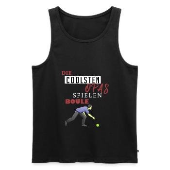 Boule Geschenk • Die Coolsten Opas spielen Boule - Männer Premium Bio Tank Top - Schwarz - Vorne - Michal (187cm)