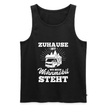 Zuhause Ist Wo Mein Wohnmobil Steht - Männer Premium Bio Tank Top - Schwarz - Vorne - AI Model Male 178 light (178cm)