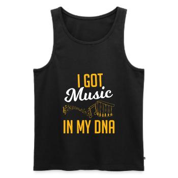 Musik in der DNA - Männer Premium Bio Tank Top - Schwarz - Vorne - Michal (187cm)