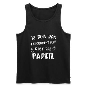 je bois pas - Débardeur bio Premium Homme - noir - Devant - Michal (187cm)