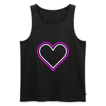 Herz Symbol Design - Männer Premium Bio Tank Top - Schwarz - Vorne - AI Model Male 178 light (178cm)