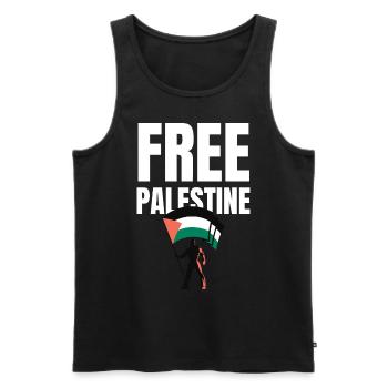 Free Palestine Freedom Freiheit Palestina - Men's Premium Organic Tank Top - black - Front - AI Model Male 178 light (178cm)