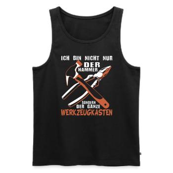 Ich Bin Nicht Nur Der Hammer Der Ganze - Männer Premium Bio Tank Top - Schwarz - Vorne - AI Model Male 178 light (178cm)