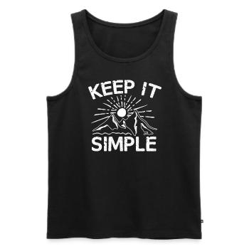 Keep It Simple Line Art Minimalist - Men's Premium Organic Tank Top - black - Front - AI Model Male 178 light (178cm)