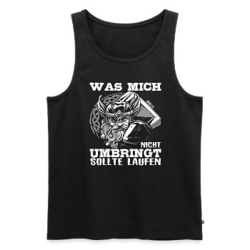 Was Mich Nicht Umbringt Nordischer Wikinger - Männer Premium Bio Tank Top - Schwarz - Vorne - AI Model Male 178 light (178cm)