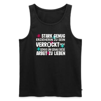 Kita Spruch für Erzieherin Kindergarten - Männer Premium Bio Tank Top - Schwarz - Vorne - Michal (187cm)
