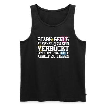 Kita Spruch für Erzieherin Kindergarten - Männer Premium Bio Tank Top - Schwarz - Vorne - Michal (187cm)