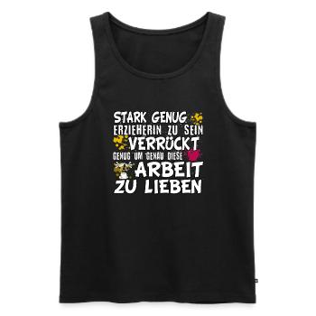 Kita Spruch für Erzieherin Kindergarten - Männer Premium Bio Tank Top - Schwarz - Vorne - Michal (187cm)