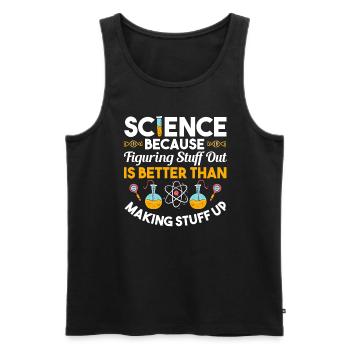 La science parce que la drôle de tribu geek - Débardeur bio Premium Homme - noir - Devant - AI Model Male 178 light (178cm)