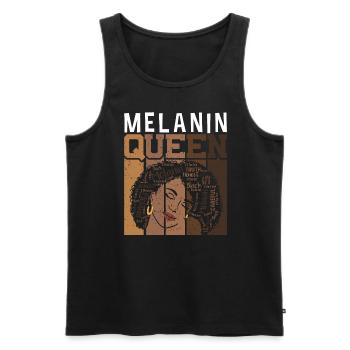 Melanin Queen Proud Black - Men's Premium Organic Tank Top - black - Front - AI Model Male 178 light (178cm)