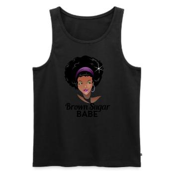 Sassy Black Queen Stolze Afroamerikanische Frauen - Männer Premium Bio Tank Top - Schwarz - Vorne - Michal (187cm)