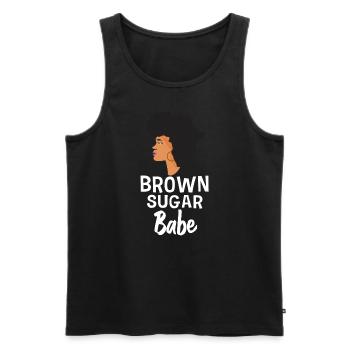 Brown Sugar Babe Proud Black Queen Afro - Men's Premium Organic Tank Top - black - Front - Michal (187cm)