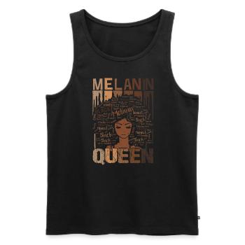 Mélanine Reine Fière Reine Noire Afro - Débardeur bio Premium Homme - noir - Devant - Michal (187cm)