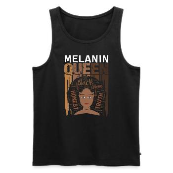 Melanin Queen Proud Black - Men's Premium Organic Tank Top - black - Front - AI Model Male 178 light (178cm)
