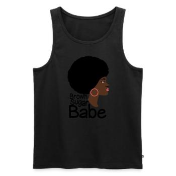 Brown Sugar Babe Proud Black Queen Afro - Men's Premium Organic Tank Top - black - Front - Michal (187cm)