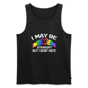 I Like Being Straight, But I Hate LGBTQ Gay - Men's Premium Organic Tank Top - black - Front - Michal (187cm)
