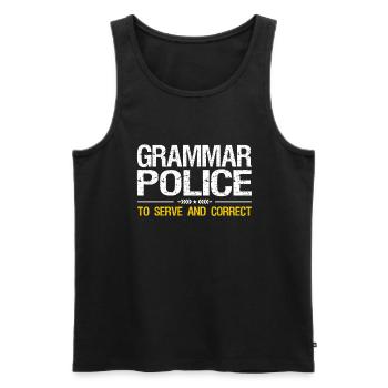 Grammatik-Polizei, Um Lustiges Lehrer-Kostüm Zu - Männer Premium Bio Tank Top - Schwarz - Vorne - AI Model Male 178 light (178cm)