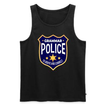 Grammar Police, To Funny Teacher Costume To - Men's Premium Organic Tank Top - black - Front - AI Model Male 178 light (178cm)