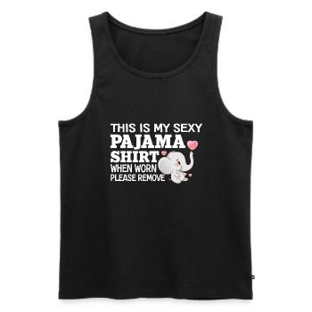 Funny Sexy Pyjama Pajama Outfit For Friend - Men's Premium Organic Tank Top - black - Front - AI Model Male 178 light (178cm)