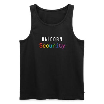 Licorne Sécurité Drôle Costume - Débardeur bio Premium Homme - noir - Devant - Michal (187cm)