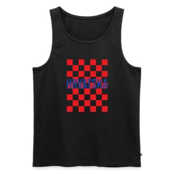 Hrvatska Croatia Flag - Men's Premium Organic Tank Top - black - Front - Michal (187cm)