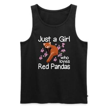 Juste une fille qui aime les pandas roux - Débardeur bio Premium Homme - noir - Devant - Michal (187cm)