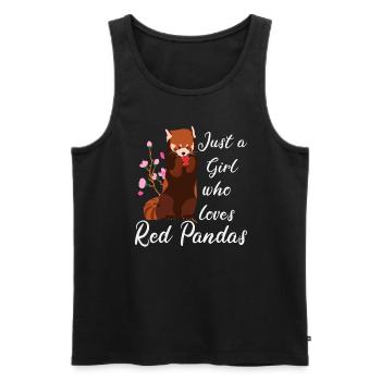 Juste une fille qui aime les pandas roux - Débardeur bio Premium Homme - noir - Devant - Michal (187cm)
