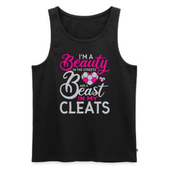 I am a beauty on the street and a - Men's Premium Organic Tank Top - black - Front - AI Model Male 178 light (178cm)