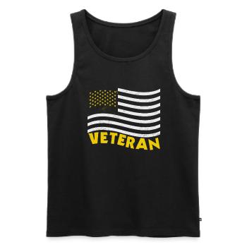Vétéran Du service du drapeau américain États-Unis - Débardeur bio Premium Homme - noir - Devant - Michal (187cm)