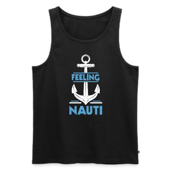 Nauti Bateau Nautique Marin Voile Capitaine Ancre - Débardeur bio Premium Homme - noir - Devant - AI Model Male 178 light (178cm)