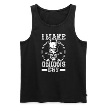 Lustiger Kochkoch Ich Mache Zwiebeln Kulinarisch - Männer Premium Bio Tank Top - Schwarz - Vorne - Michal (187cm)