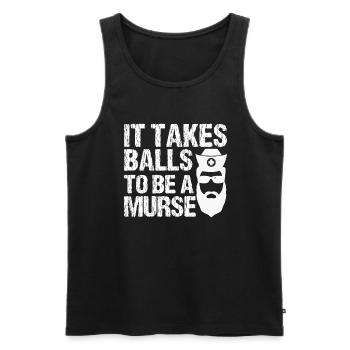 Lustige Männliche Krankenschwester Murse CNA LPN - Männer Premium Bio Tank Top - Schwarz - Vorne - Michal (187cm)