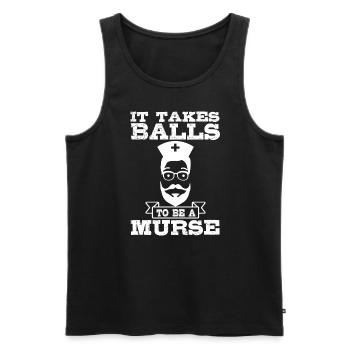 Lustige Männliche Krankenschwester Murse CNA LPN - Männer Premium Bio Tank Top - Schwarz - Vorne - Michal (187cm)