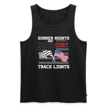 Sommernächte Dirt Track Lights Racing USA - Männer Premium Bio Tank Top - Schwarz - Vorne - AI Model Male 178 light (178cm)