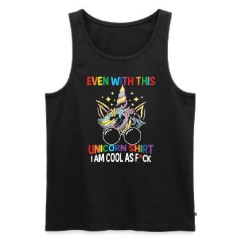 Funny Sarcastic Unicorn Confidence - Men's Premium Organic Tank Top - black - Front - Michal (187cm)