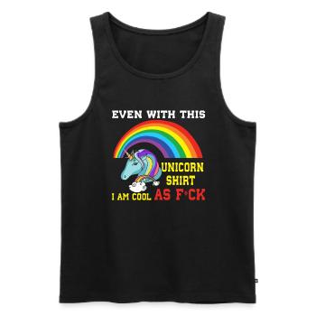 Funny Sarcastic - Men's Premium Organic Tank Top - black - Front - AI Model Male 178 light (178cm)