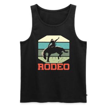 Cowboy Rodeo Western Bull Rider Bucking Riding - Men's Premium Organic Tank Top - black - Front - Michal (187cm)