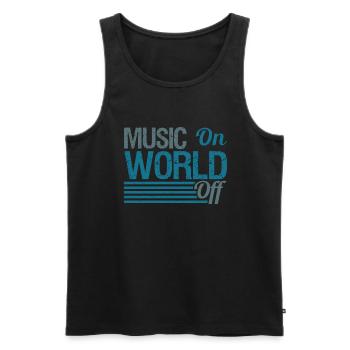 Musique dans le monde par Musician Lovers DJ - Débardeur bio Premium Homme - noir - Devant - AI Model Male 178 light (178cm)