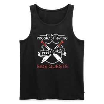Ich Zögere Nicht, Ich Mache Nebenquests RPG Table - Männer Premium Bio Tank Top - Schwarz - Vorne - AI Model Male 178 light (178cm)